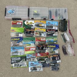 fishing soft plastics and tackle boxes 