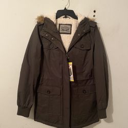 Levi's Faux Fur Parka Jacket Women's Size Small