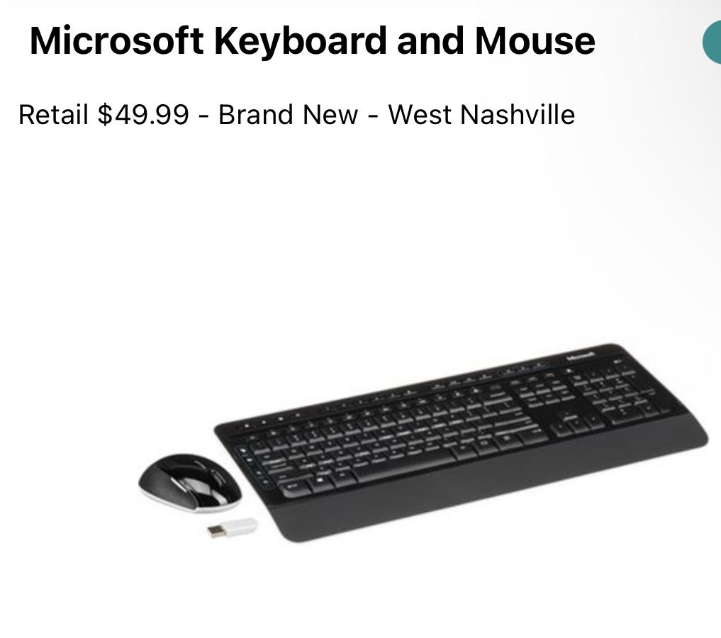 Microsoft Keyboard and Mouse (wireless)