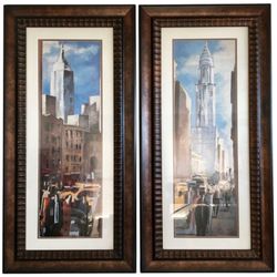 Bombay Empire State & Chrysler Building Framed Art Prints by Didier Lourenco 23x47