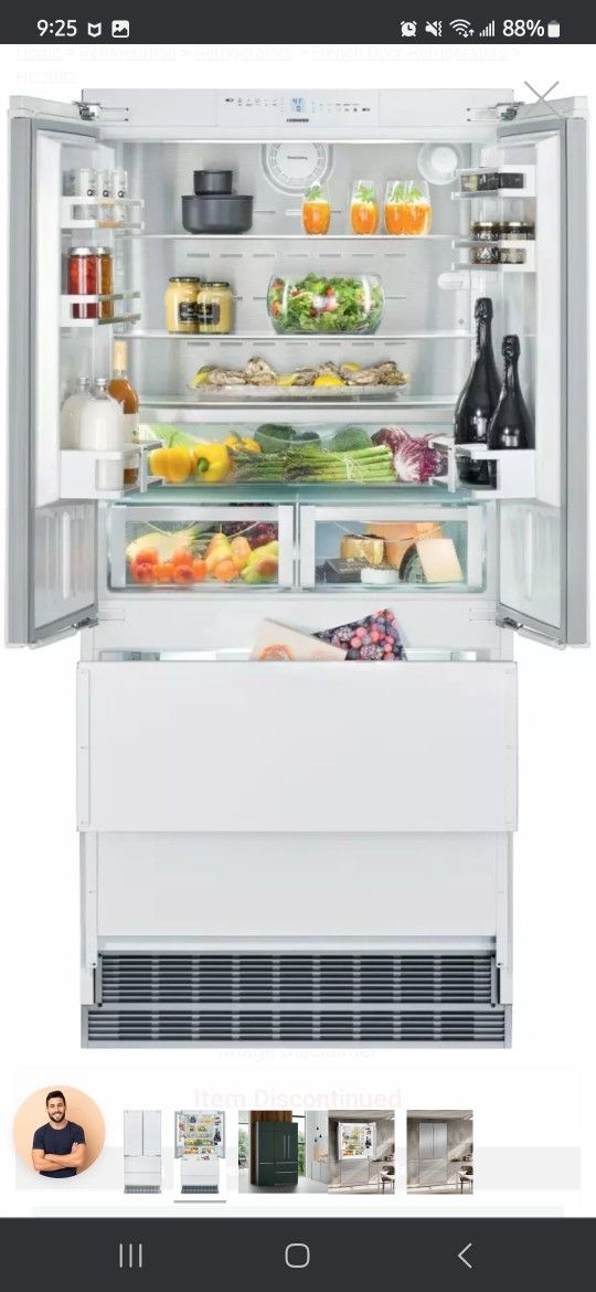Liebherr 36 Inch Panel Ready Built In 4 Door Refrigerator 