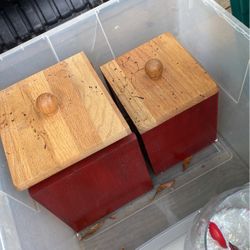 4  Piece Wooden Canister Set 