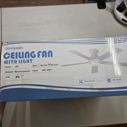 52” Ceiling Fan with LED Light – Brand New