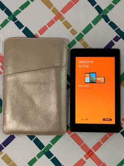 7”inch Amazon Fire 7 Tablet, WiFi (7th Gen) Micro SD Card Reader And 16GB Storage. Comes With a Cover.
