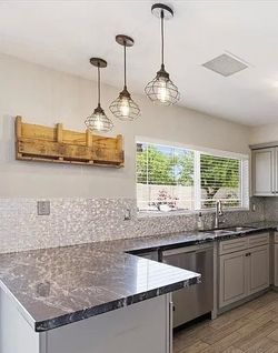 3 bronze pendant lights