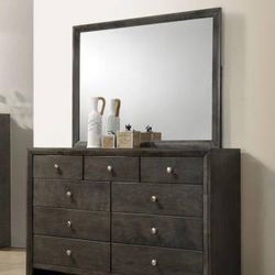 **SALE** Bedroom Dresser In Grey Finish! Buy With Or Without Mirror!