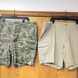 Lot of 2 Size 46 George Side Cargo Pocket Above The Knee Shorts