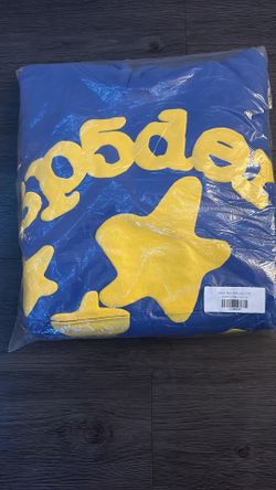 blue and yellow Beluga Spider Hoodie