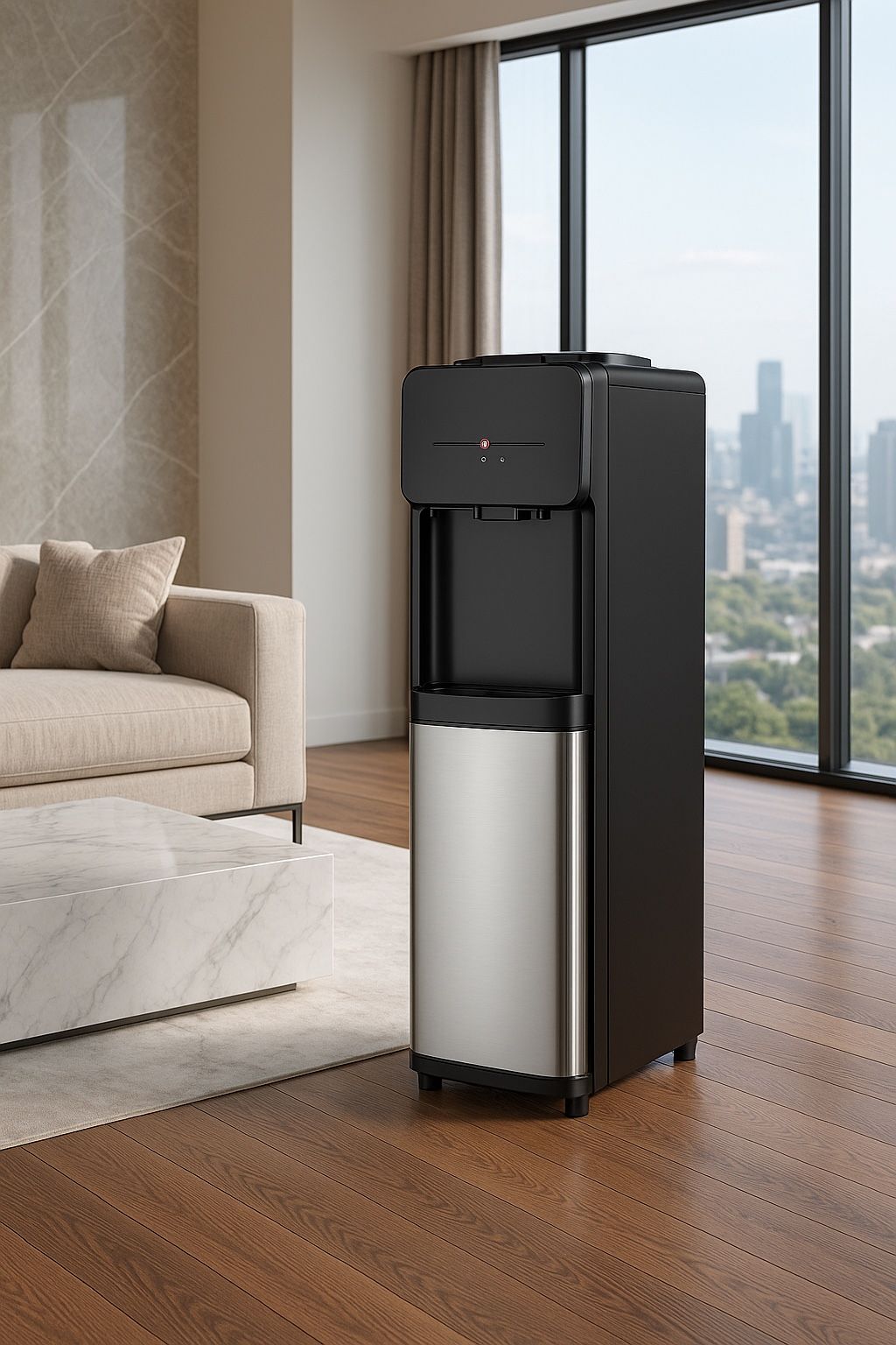 New Hot & Cold Water Dispenser, Top Loading Water Dispenser for 3 or 5 Gallon Bottles, Top Loading Hot & Cold Water Dispensor with Child Safety Lock, 