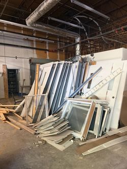 Lot of Used Windows and Door Frames