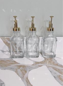 Glass coffee syrup dispenser set