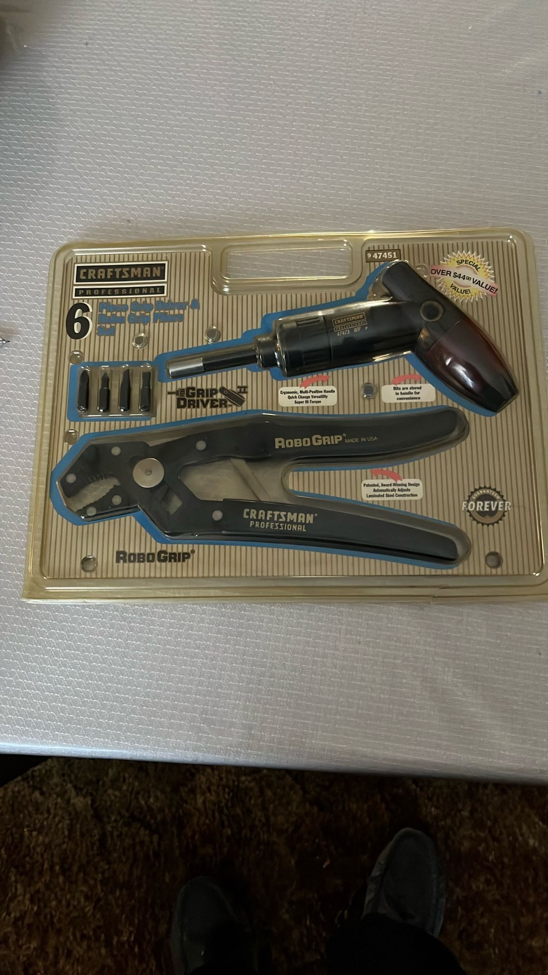 Craftsman 6 Piece Grip Driver & Robo Grip Pliers  Set  $20.00