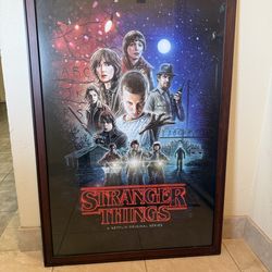 Framed Glass Stranger Things Poster