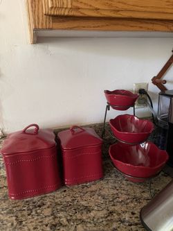 Princess House Set Of Jars And Tiered Bowls