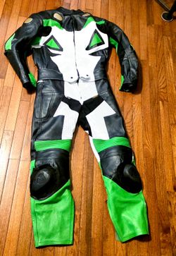 Top Gear Leathers One Piece Motorcycle Race Suit Size Large