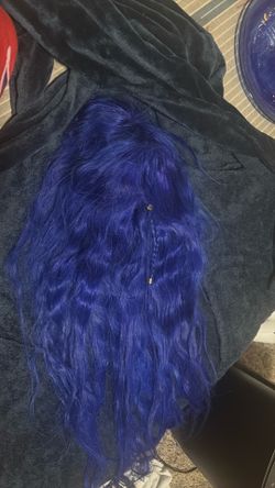 100% blue human hair wig