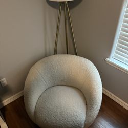 Swivel Accent Chair Faux Shearling Cream - Room Essentials™ Fully Assembled