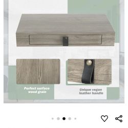 Floating Shelf with Drawer, Floating Nightstand for Bedroom - 16” Wall Shelf