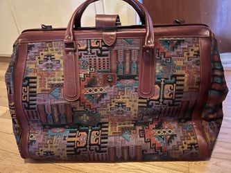 Large Travel (other uses ) Tapestry Leather Bag From Turkey