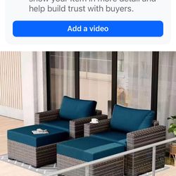 Two Chairs And Two Ottomins (4 Pcs)