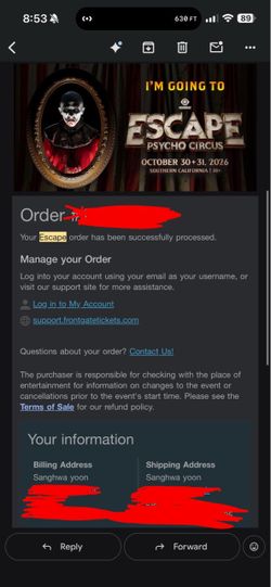 Escape ticket ga 2days 240