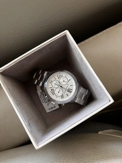 MICHAEL KORS OVERSIZED SILVER-TONE WATCH