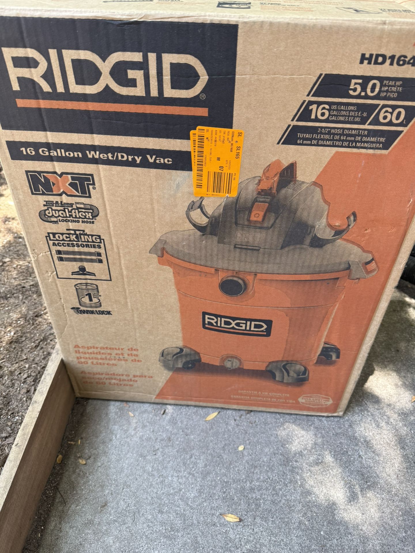RIDGID NXT SHOPVAC 5.0 16 Gal.