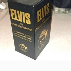Vintage ELVIS PRESLEY The Concert Collection VHS Movie 3-Tape Box Set Aloha Comeback. like new! perfect condition!