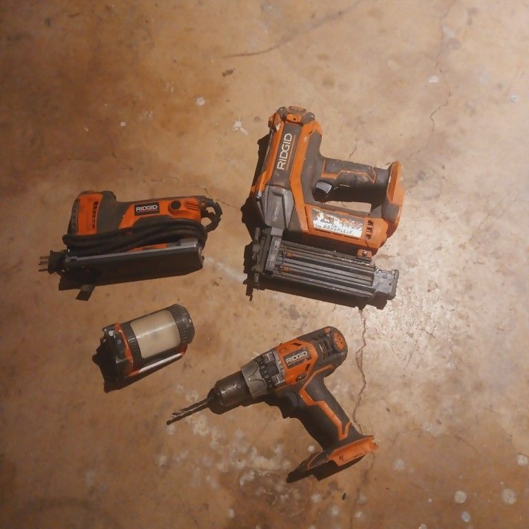 Ridgid Tools Electric Jig Saw, 18v Drill, Flashlight, Finish Nailer, No ...