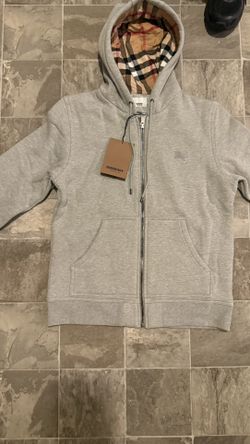 Burberry Letter Graphic Cotton Blend Zip Hoodie