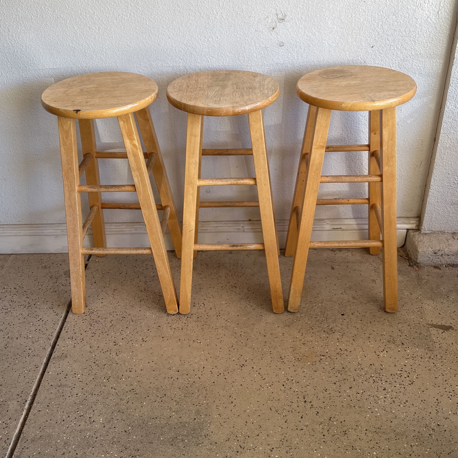 Set Of 3 High Chair Wooden 