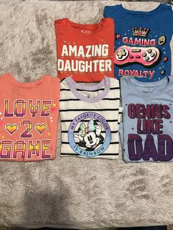 Girls Short Sleeve T Shirts Set Of 5