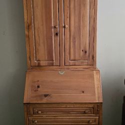 Soild Pine Secretary Desk Foldout With Hutch (Amish Built)