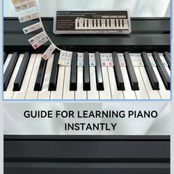 Piano Notes Guide for Beginner, Removable Piano Keyboard Note Labels for Learning, 88-Key Full Size, Made of Silicone, No Need Stickers, Reusable and 