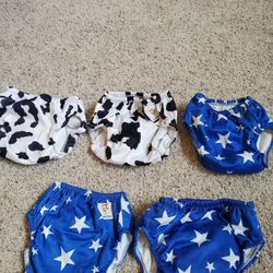 5 Preowned KaWaii Baby Swim Cloth Diapers