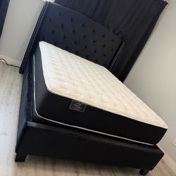 New In Box Queen Bed Frame With Mattress (Read Description Below)