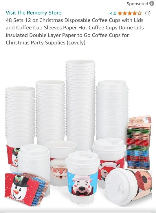 Christmas Hot Beverage Cups New