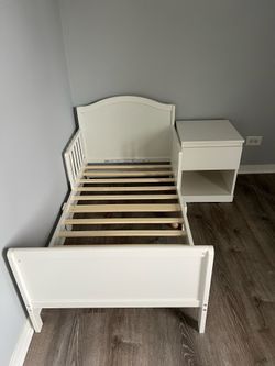 Toddler bed with nightstand