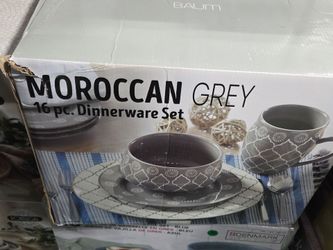 BAUM Moroccan Grey 16 pc dinnerware set