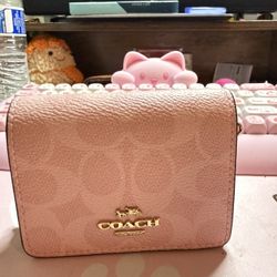 Coach Mini Wallet On A Chain Powder Pink