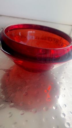 Mid century ruby red bowl