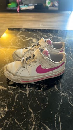 Nike Kids Sneakers White Pink Velcro 10C