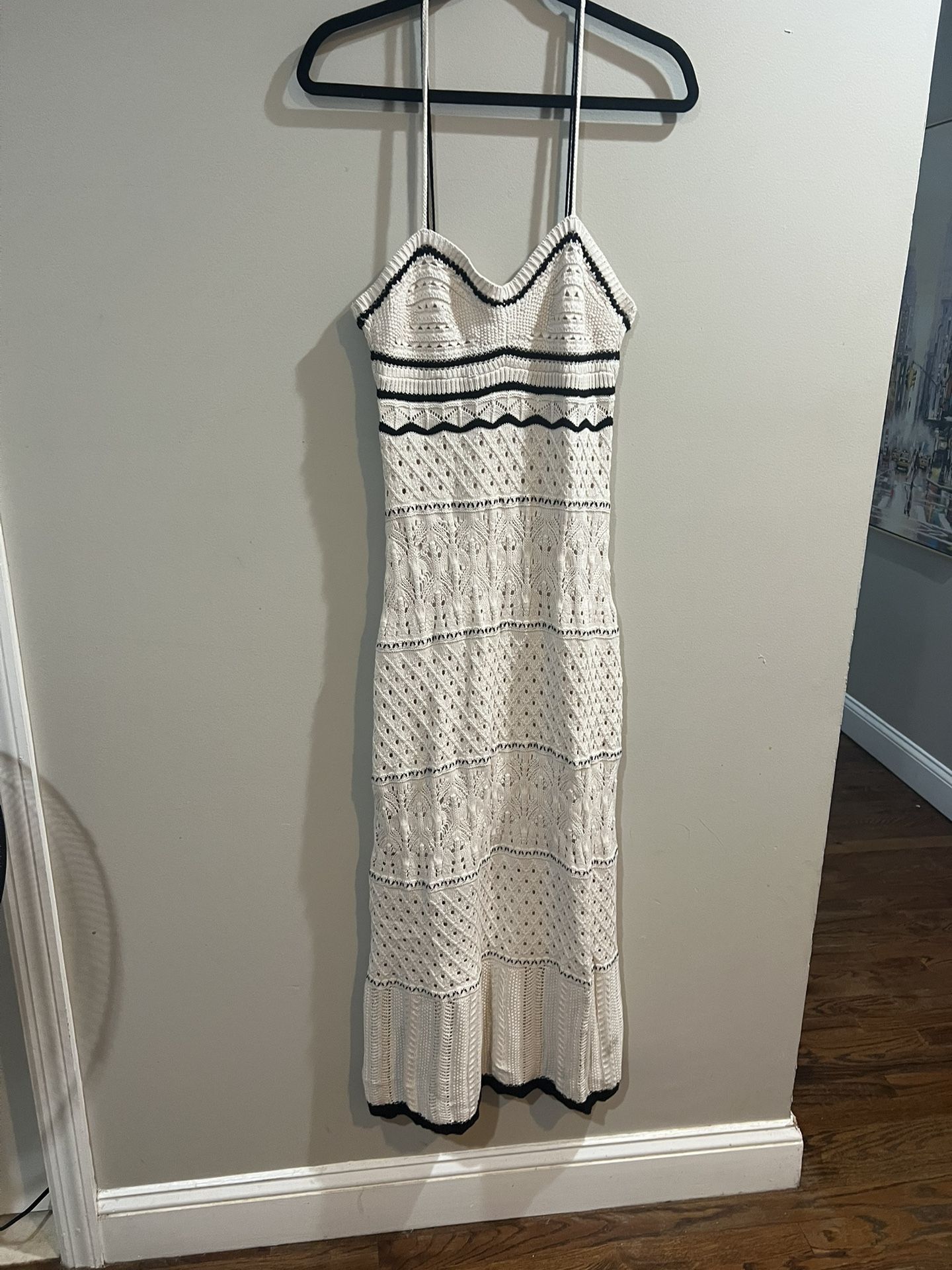 Brand New White Crochet Maxi Dress – Size Large