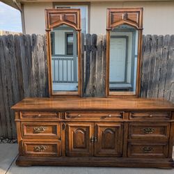 Solid Wood Dresser w/ 2 Mirrors