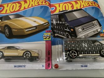 Brand New Corvette And Van Hot Wheel 