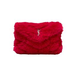 Saint Laurent Small Shearling Puffer Pouch