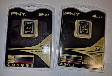 NEW PNY Optima SD Card Lot 2GB & 4GB Sealed for Vintage Cameras