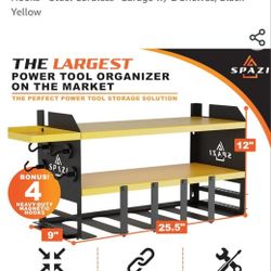 Yellow Power Tool Organizer Wall Mount