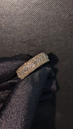 Stunning Natural Diamond And 14K Solid Gold Eternity Ring
