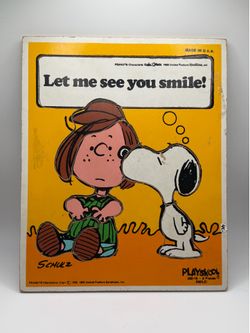 Vintage Playskool Snoopy Puzzle Let me see you smile!